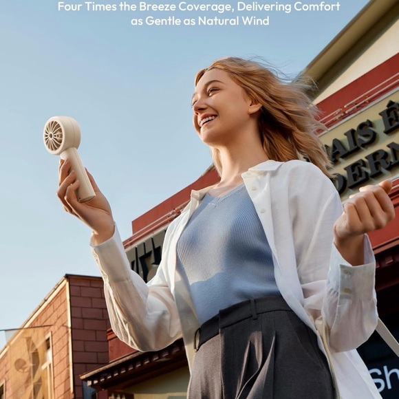 Portable Beige Handheld Fan (2) - Picture 7 of 7